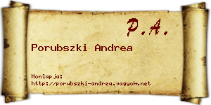 Porubszki Andrea névjegykártya